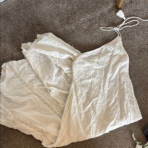 Free People Elegant Cream Lace Nightgown